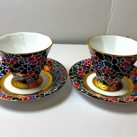 2 Hongik University, Ultra fine China Cup And Saucer, Multi Color - Picture 1 of 12
